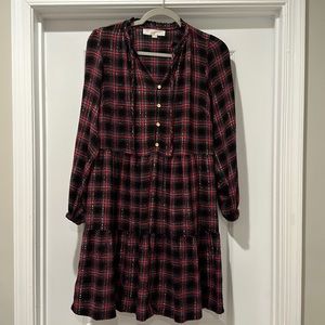 Long sleeve tartan dress